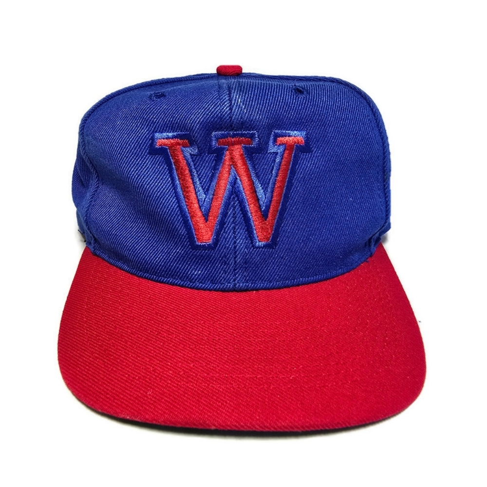 Vintage Blue And Red Varsity W Snapback Trucker Hat Otto Cap